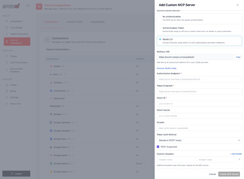 Custom MCP Server with OAuth 2.0