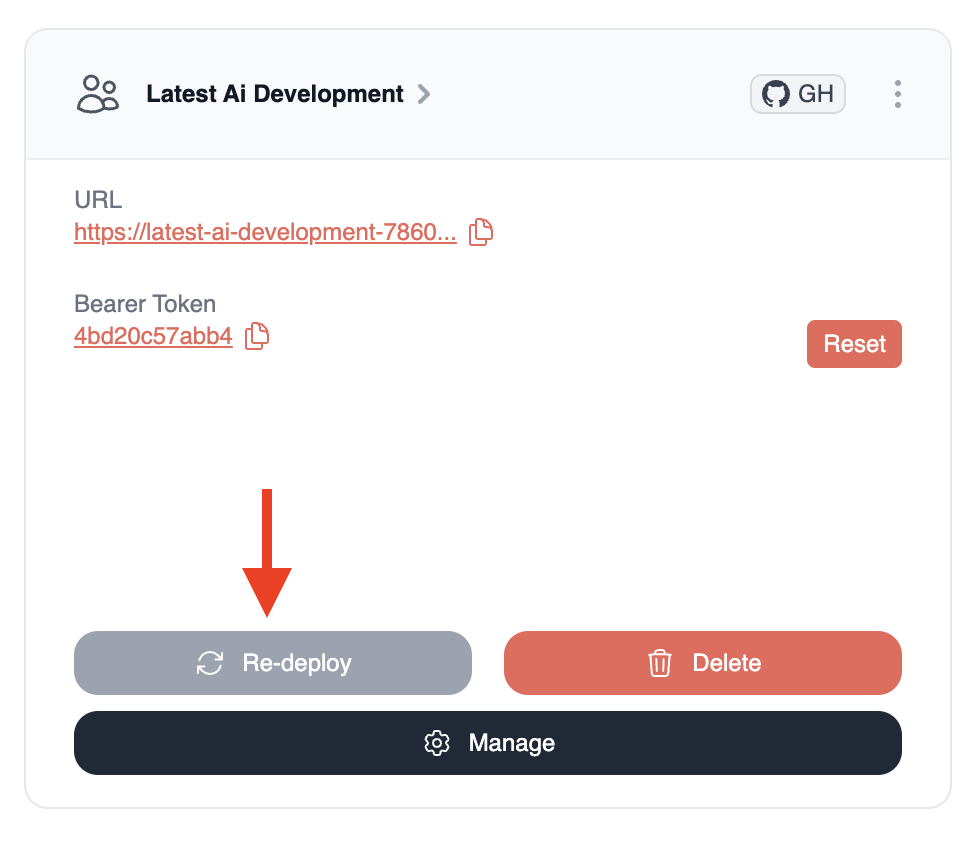 Re-deploy Button